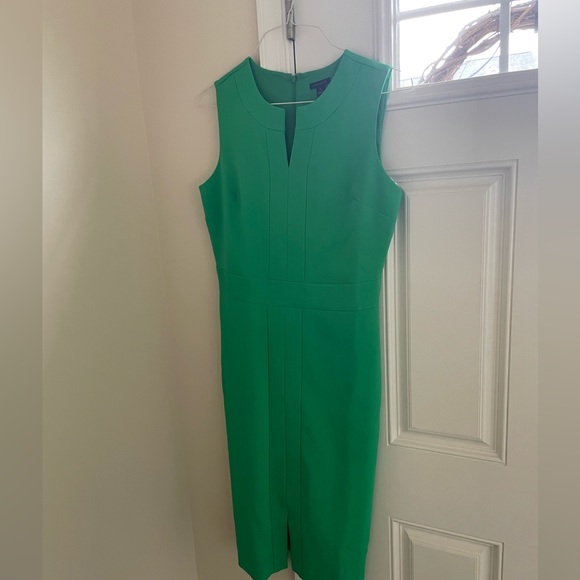 ann taylor emerald green dress NEW Ann Taylor XS Career Dress Emerald Green Shift A-Line Blouson Ruched  Sides